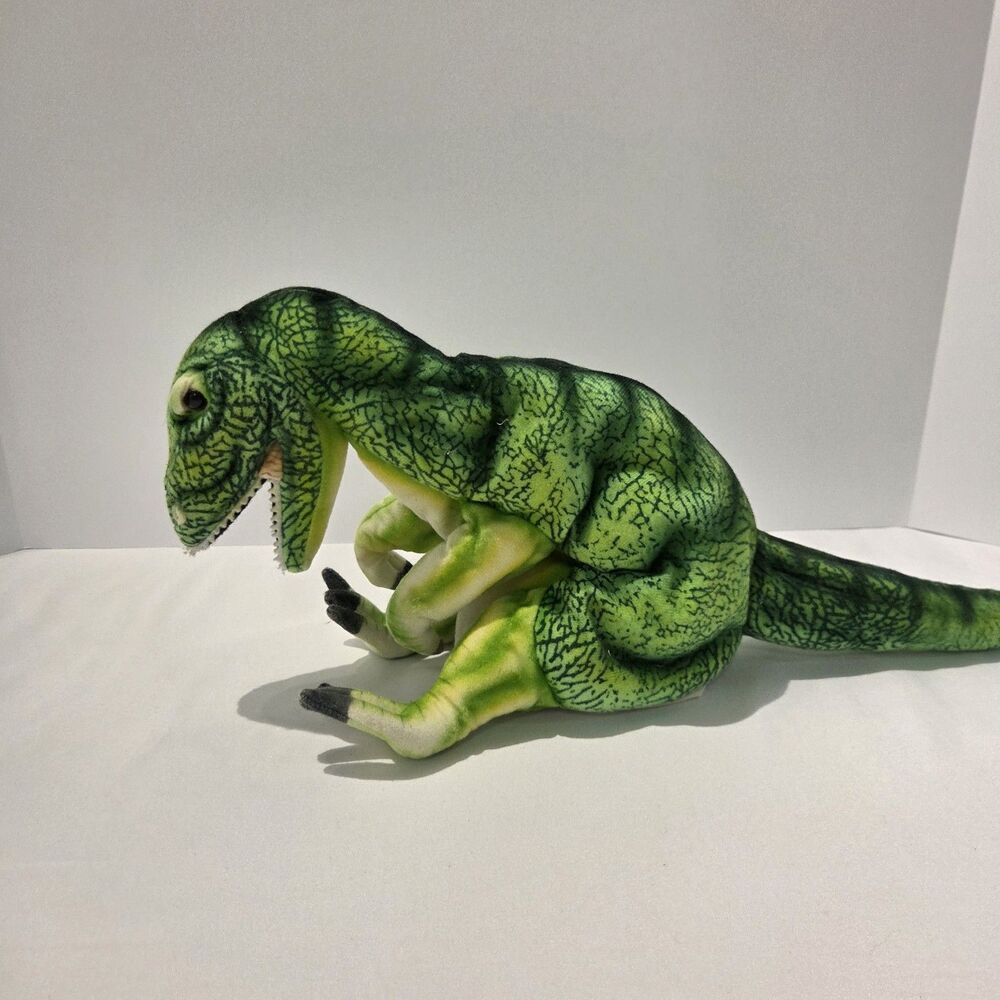 Hansa Velociraptor Dinosaur Puppet Animal Plush Toy 21"